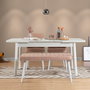 Hanah Home Santiago White-Stone Conjunto de Mesa de Comedor Extensible y Sillas